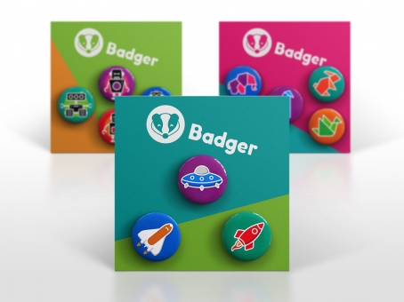 Badger badge set packaging